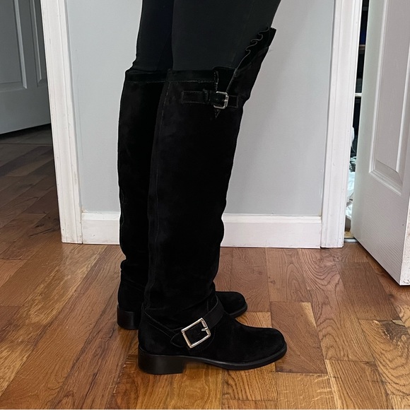 VALINTINO SUEDE RUFFLE OVER THE KNEE BOOT - Picture 3 of 16